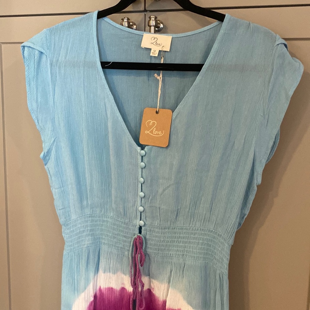 Tie dye swimsuit cover up M Love
